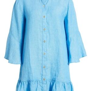 Lilly Pulitzer Light Blue Linen Button-Front Dress
